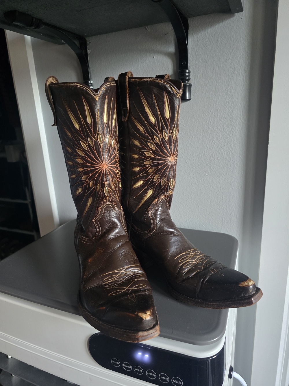 Vintage ACME womens Sunburst Inlay Boots 50s-60s